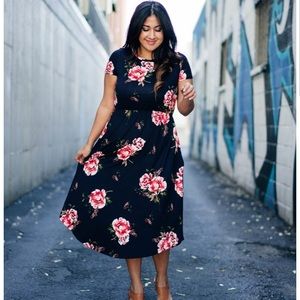 HazelBlues Lily Lane Navy floral dress